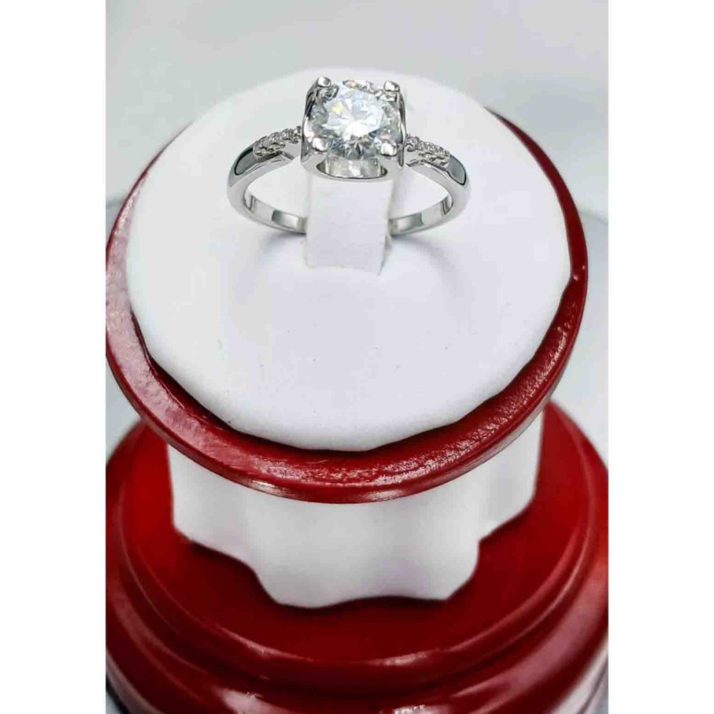 Gra Certified 1.06 Cts Moissanite Engagement Ring 925 Sterling Silver